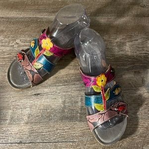 Women's L'Artiste by Spring Step, Aghna Low Heel Slide Sandals 38 7.5 US